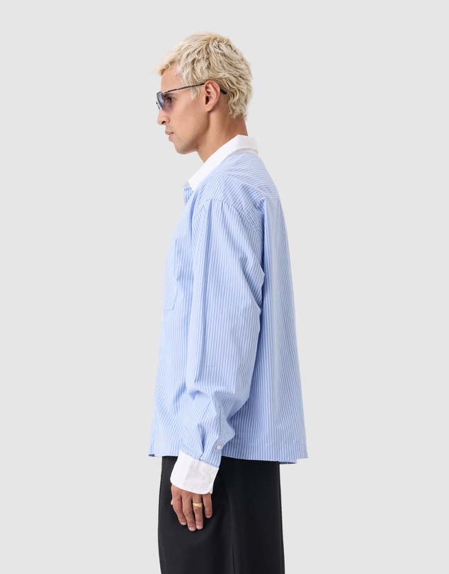 Zanerobe - Bankers Box Crop LS Shirt Blue Stripe