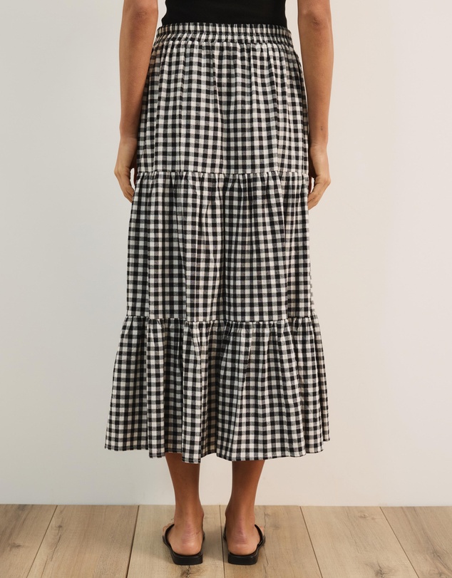 Atmos&Here - Ellison Tiered Gingham Skirt