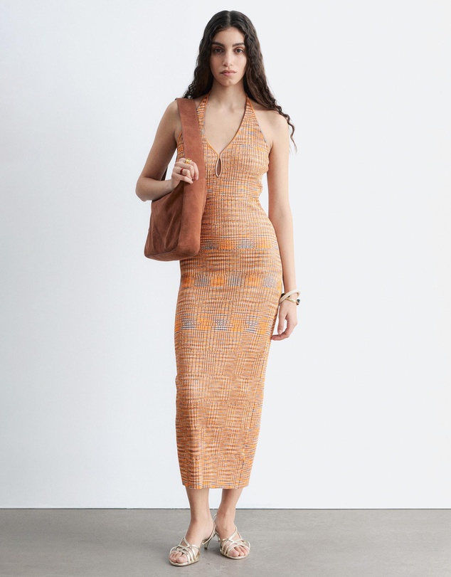 & Other Stories - Spacedye Halterneck Midi Dress