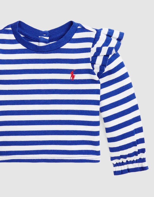 Polo Ralph Lauren - Striped Ribbed Cotton-Modal Top  (3M-24M)