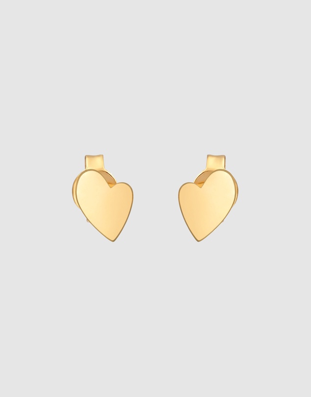 Elli Jewelry - Playful Heart Stud Earrings in Gold-Plated 925 Silver