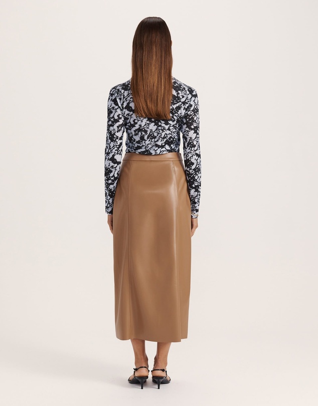SABA - Viv Faux Leather Zip Front Skirt
