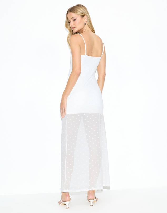 Dazie - Marlo Polka Mesh Midi Dress