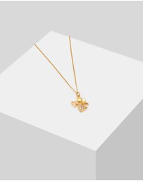 Elli Jewelry - Necklace Angel Heart Talisman Symbol with Zirconia Crystals in 925 Sterling Silver Gold Plated