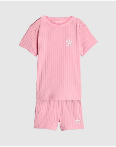 adidas Originals - Regular Wide Rib Shorts and T-Shirt Set - Babies-Kids