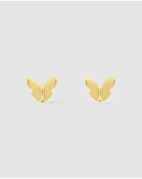 Wanderlust + Co - Butterfly Gold Flat Back Earrings