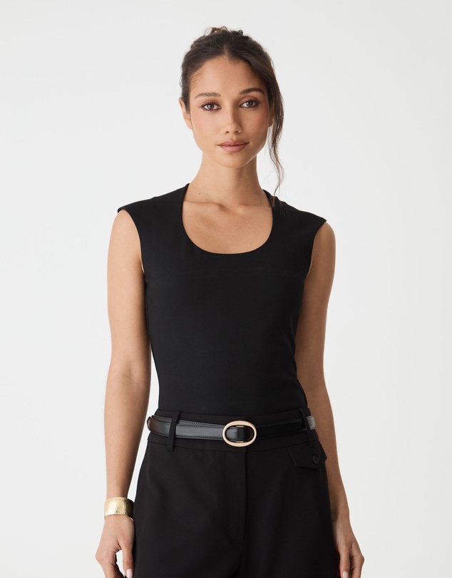 Forcast - Soho Rounded Square Neck Top