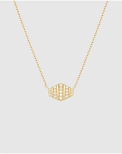 Rosefield - Striped Pavé Crystal Gold-Tone Necklace