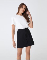 Forcast - Winnie A-line Button Skirt
