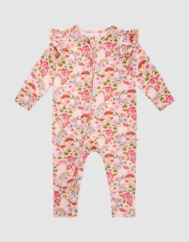 Fleur Harris - 'Toadstool' Precious Frill Coverall in Apricot