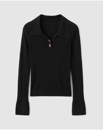 M.N.G - Knitted Polo-Neck Sweater