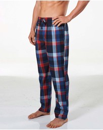 Mitch Dowd - Men's British Check Cotton Pyjama Pant - Navy