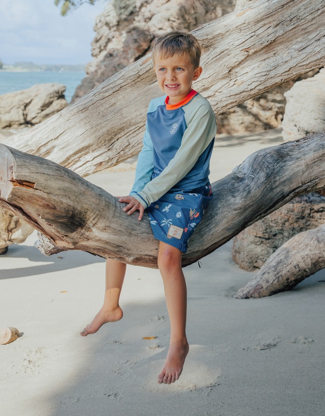 Crywolf - LONG SLEEVE RASH VEST Ocean Colourblock