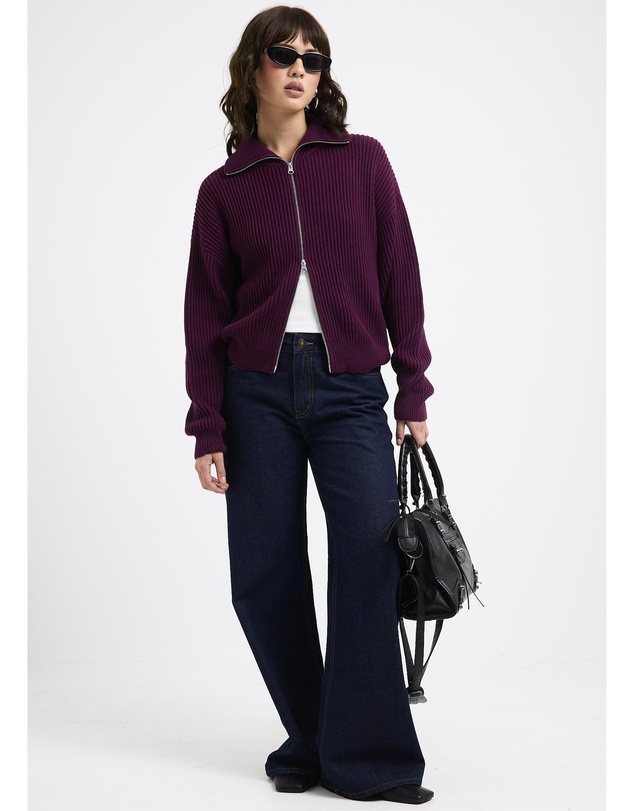 Subtitled - Ellie Double End Zip Longline Cardigan