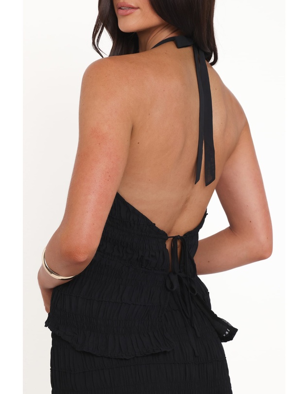 Petal & Pup - Zafira Textured Halter Top - Black