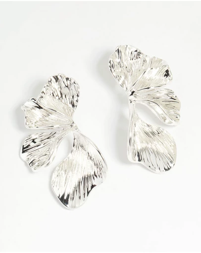Lovisa - Silver Plated Organic Petal Stud Earrings
