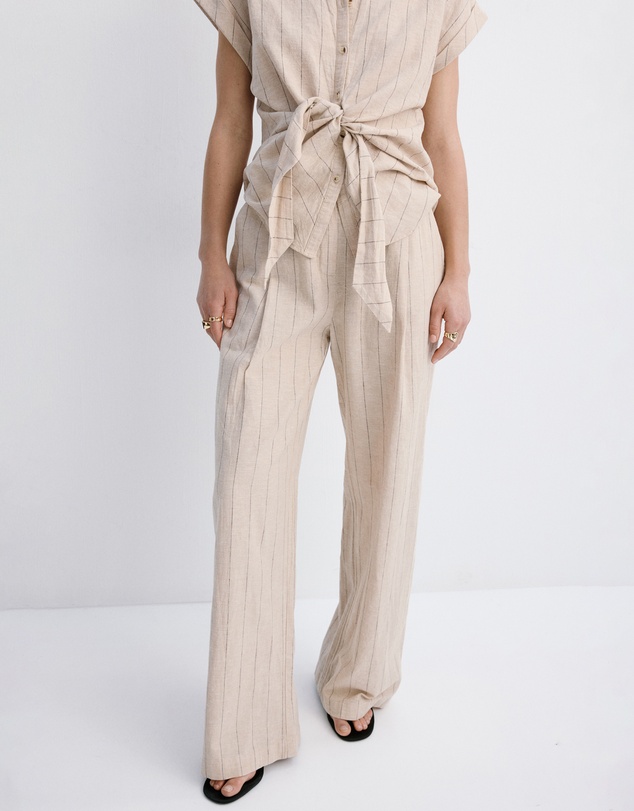 M.N.G - Pinstripe Linen Trousers