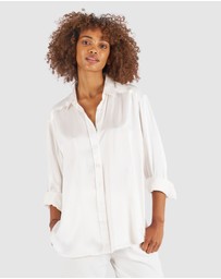 CAMIXA - Soie Satin Oversized Silk Shirt