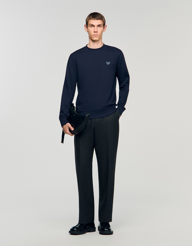 Sandro - Single Coeur Crewneck Sweatshirt