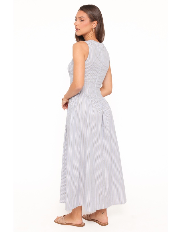 Petal & Pup - Tony Maxi Dress - Brown/Blue Stripe