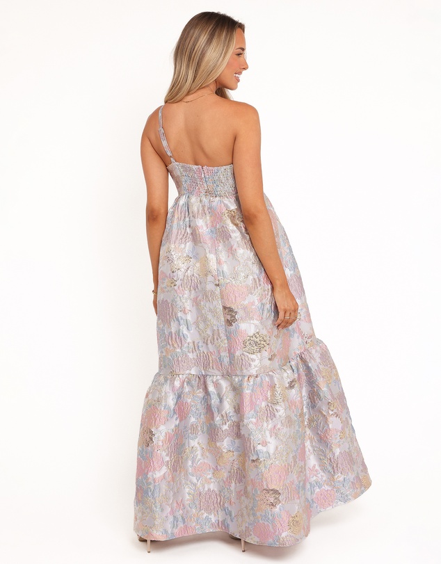 Petal & Pup - Betina Bow Front Maxi Dress - Pale Blue Floral