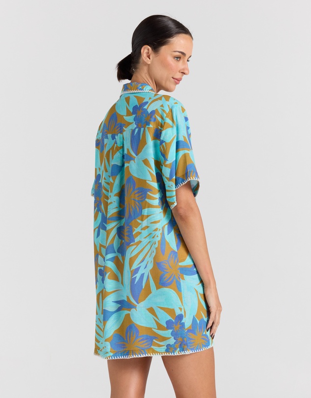 Poolside Paradiso - Kealani Shirt Dress - Caribou