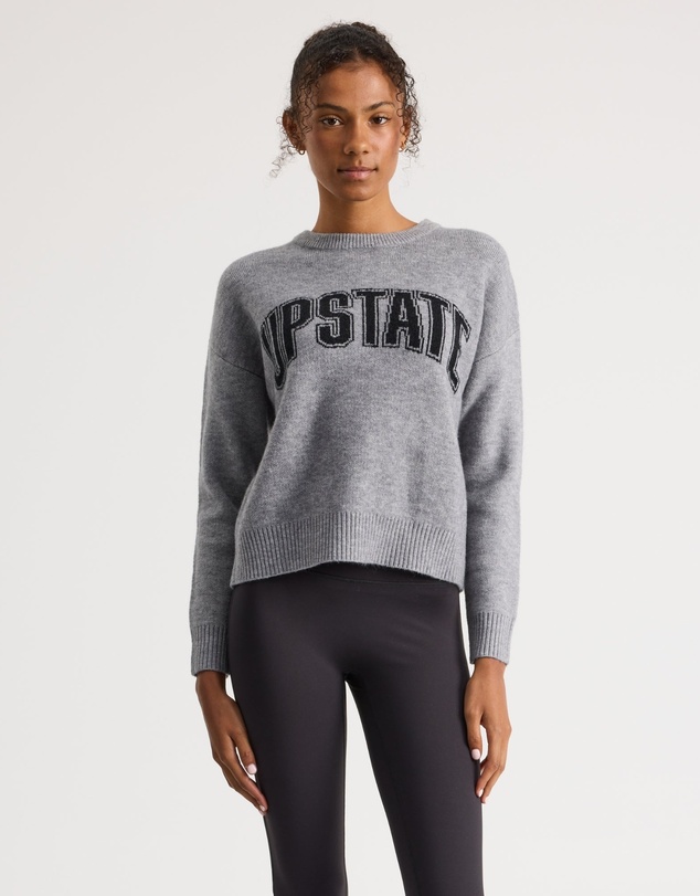 Upstate - College Knit Sweater - Grey Marle
