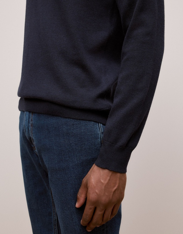 Trenery - Merino Classic Crew in Navy