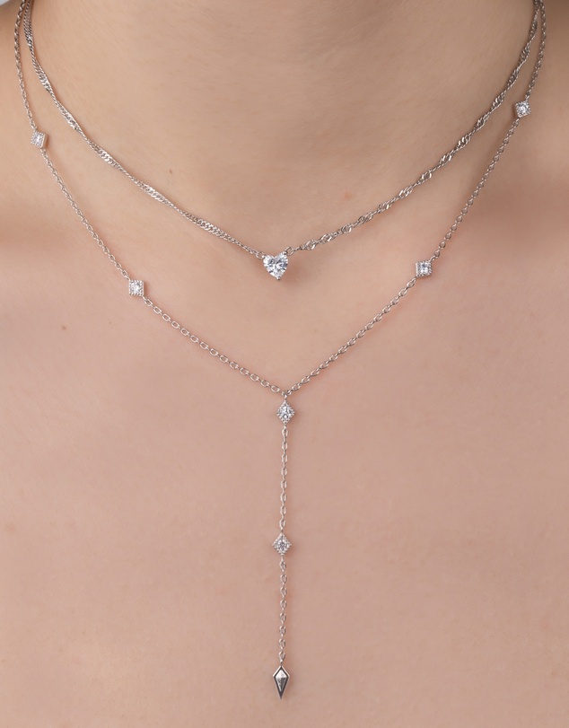 Wanderlust + Co - Heart Silver Necklace
