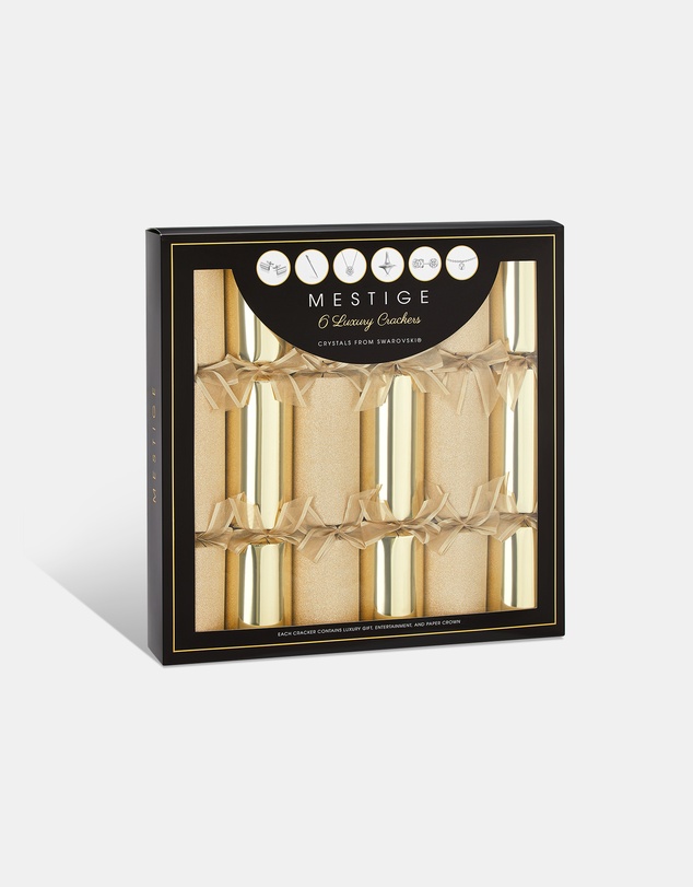 Mestige - Gold Dust Luxury Christmas Crackers – 6 Pack