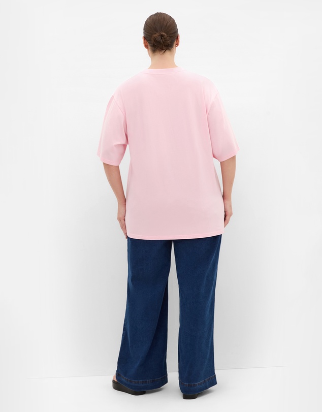 City Chic - Plus size Riders Club Cotton Tee - pink