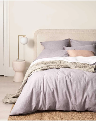 Aura Home - Chambray Fringe Quilt Cover