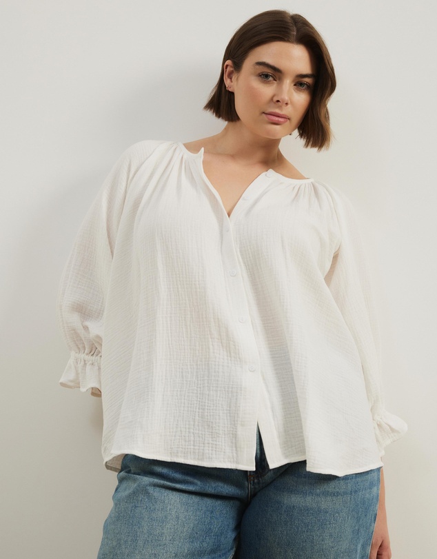 Atmos&Here Curvy - Rosalind Cotton Blouse