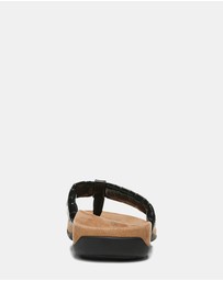 Vionic - Layne Toe Post Sandal - Black Woven