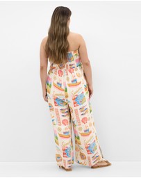 City Chic - Smocked Print Jumpsuit