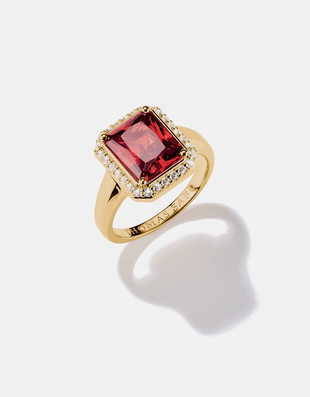 THOMAS SABO - THOMAS SABO Ring with Red Octagon Stone