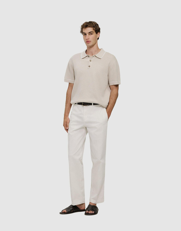 Trenery - Textured Cotton Tipped Knit Polo