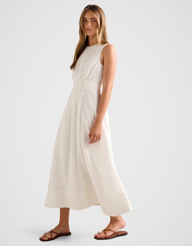 Forever New - Rosie Linen Sleeveless Tuck Midi Dress