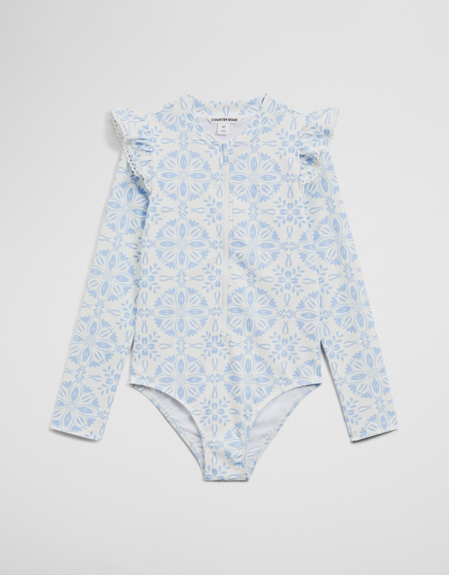 Country Road - Long Sleeve Frill Swimsuit