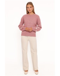 Petal & Pup - Fleming Flower Applique Sweater - Rose