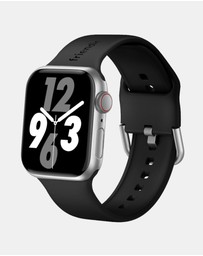 Friendie - Silicone Band with Modern Silver Buckle – The Byron – Apple Compatible