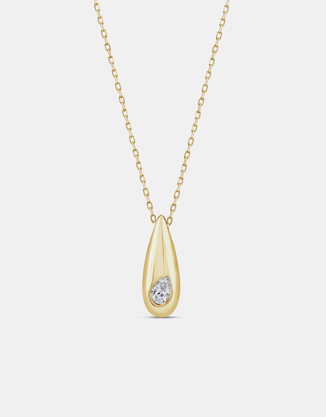 Zoe Olivia - 9K Gold Pear Lab Grown Diamond Neckalce