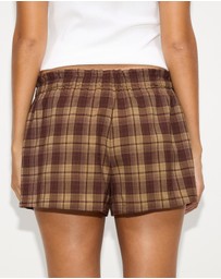 Dazie - Isla Gathered Check Micro Shorts