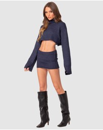 EDIKTED - Gino Fold Over Knit Mini Skirt