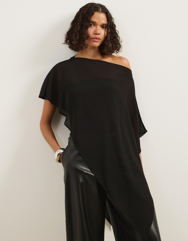 Atmos&Here - Molly Sheer Chiffon Poncho With Cami Top
