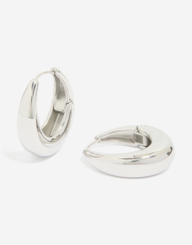 Lovisa - Waterproof Stainless Steel Oval Hinged Hoop Earrings