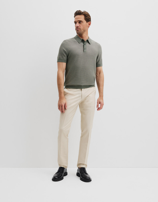 Country Road - Cotton Blend Silk Textured Knit Polo