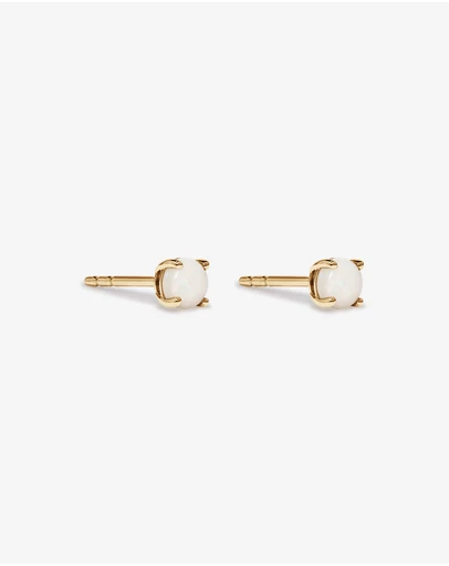 Michael Hill - Round Australian Opal Birthstone Stud Earrings in 10kt Yellow Gold