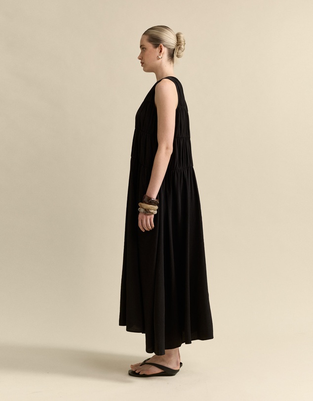 MVN - Rouched Maxi Shift Dress