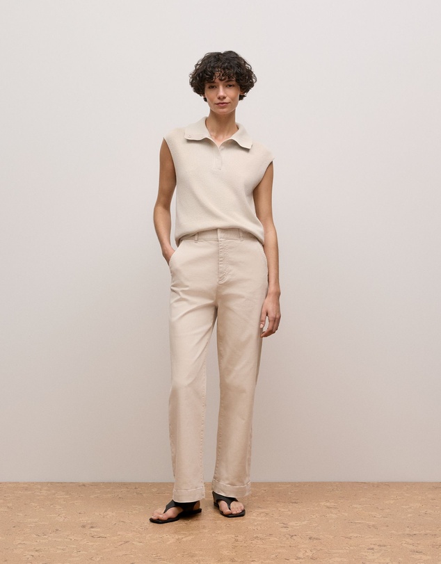 Trenery - Garment Dyed Denim Tailored Pant in Stone